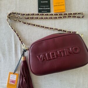 Valentino Burgundy Crossbody Bag